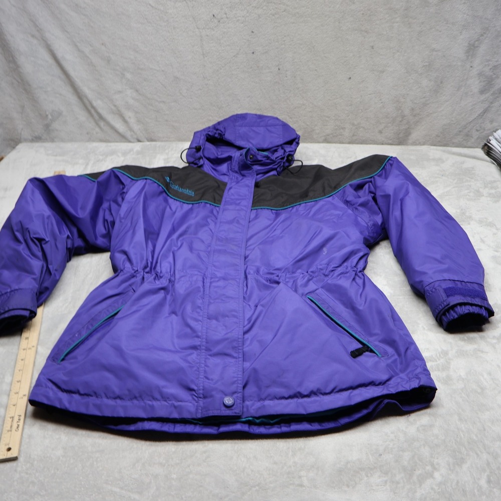 Columbia Jacket Womens Large Purple Insulated Ski Snow Removable Liner 3in1 VTG